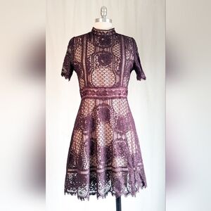 BB Dakota Plum Lace Mini Dress